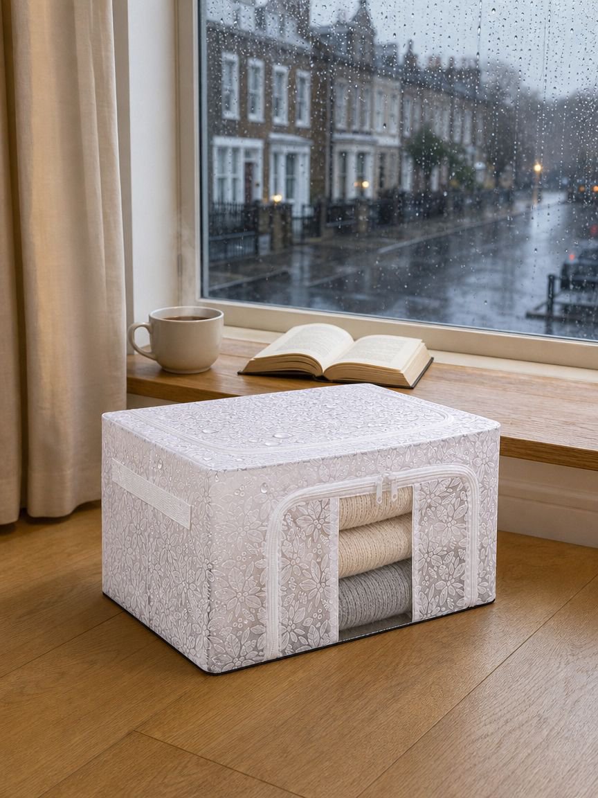 Translucent large steel frame storage box with waterproof design