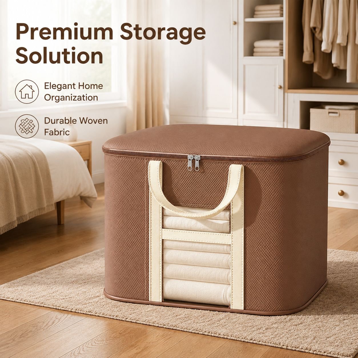 Large capacity clothing, quilt, and luggage storage bag