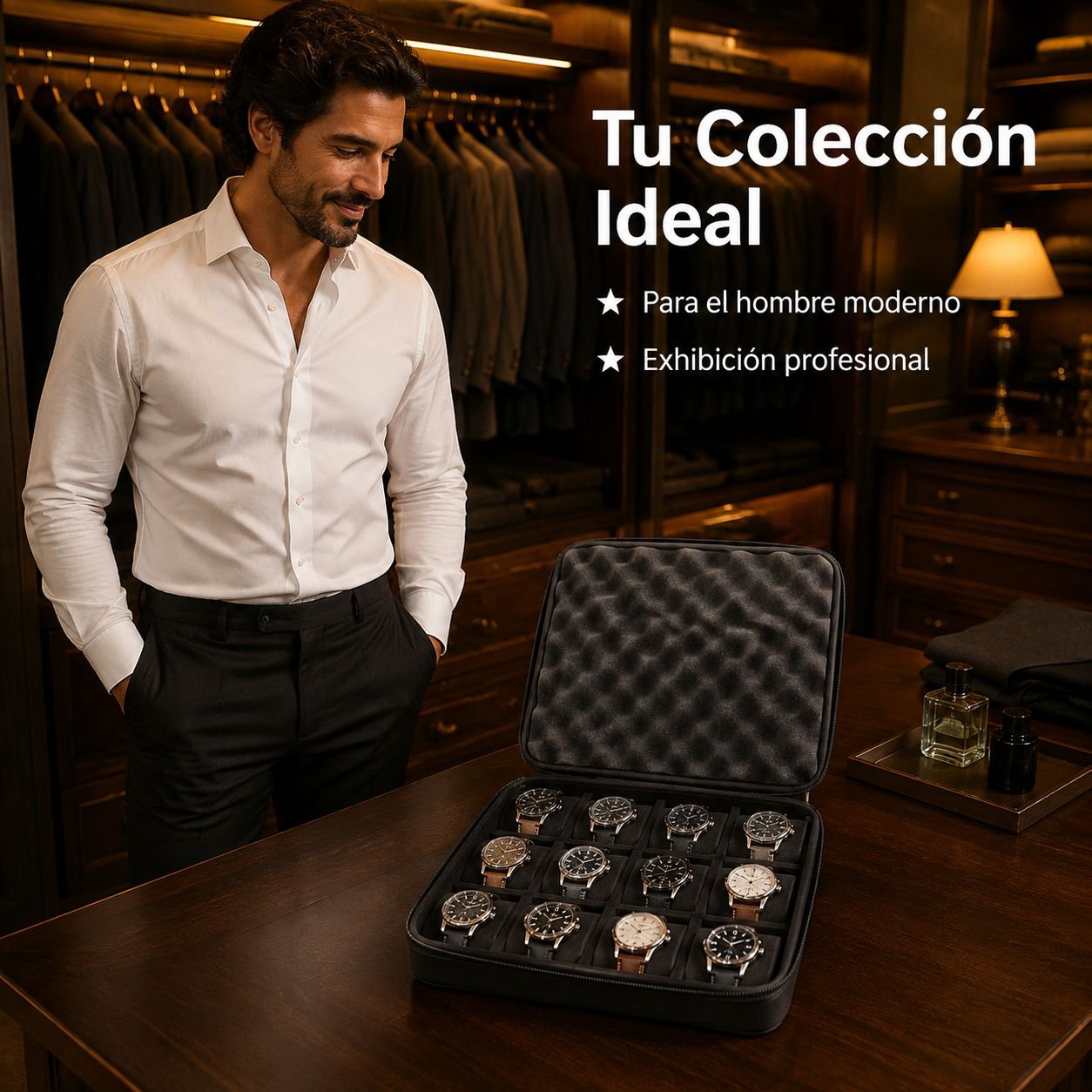 Compatible con cajas de almacenamiento de relojes de 15 ranuras.
