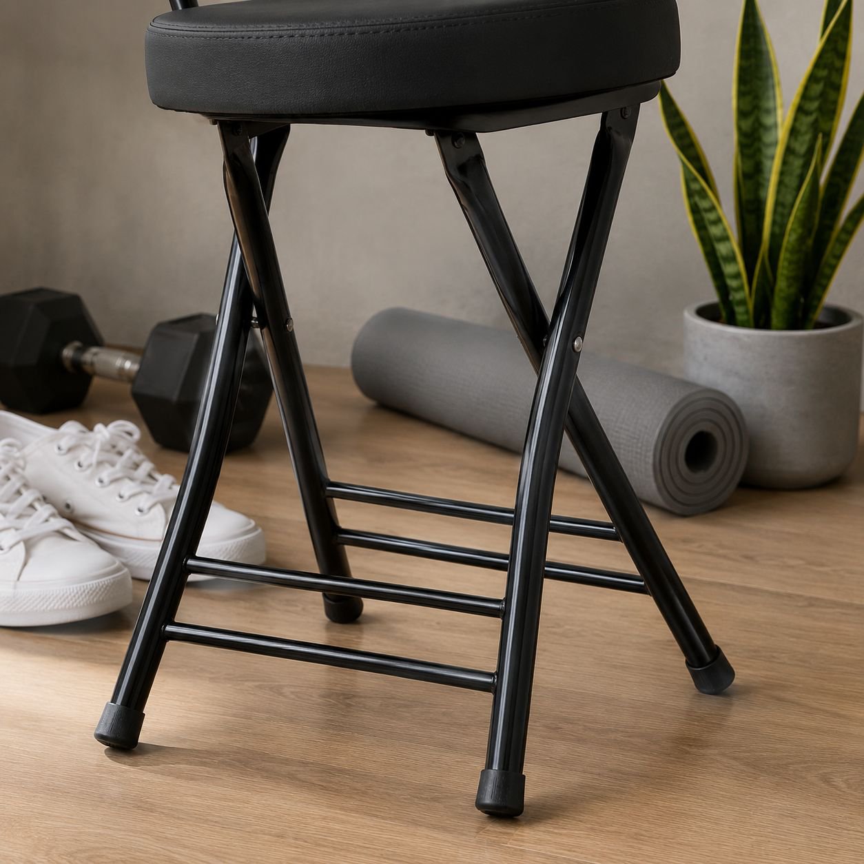 Space-saving portable chair for small rooms