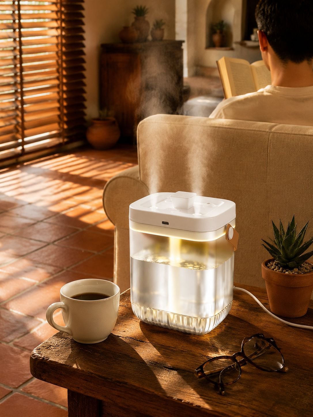 Humidificador inteligente USB con doble pulverización para dormitorio
