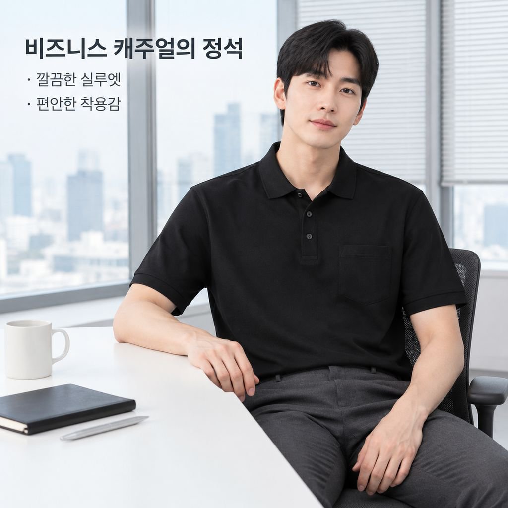 남성용 반팔 폴로 셔츠
