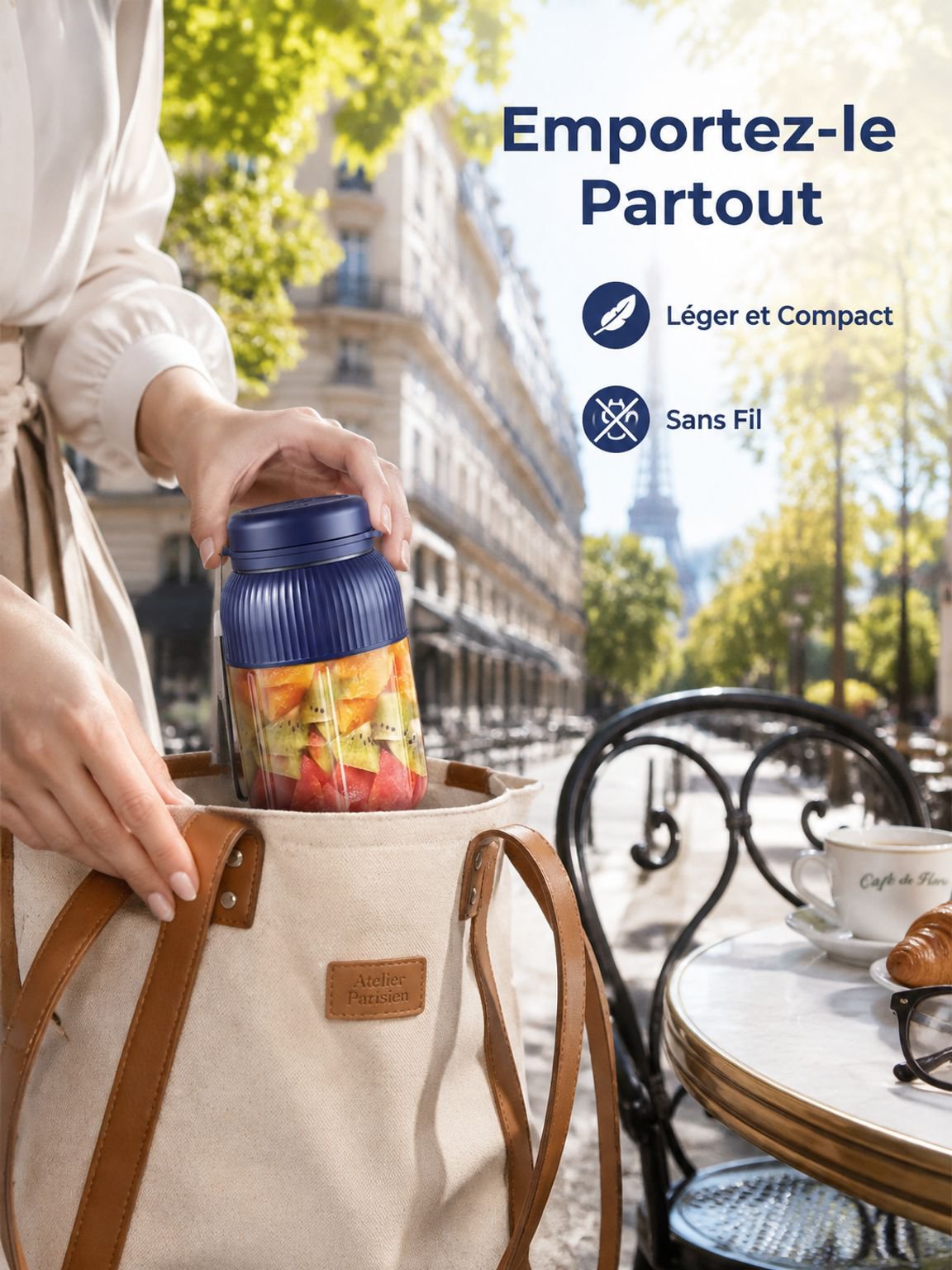 Mini mixeur portable rechargeable multifonction avec tasse de jus électrique sans fil