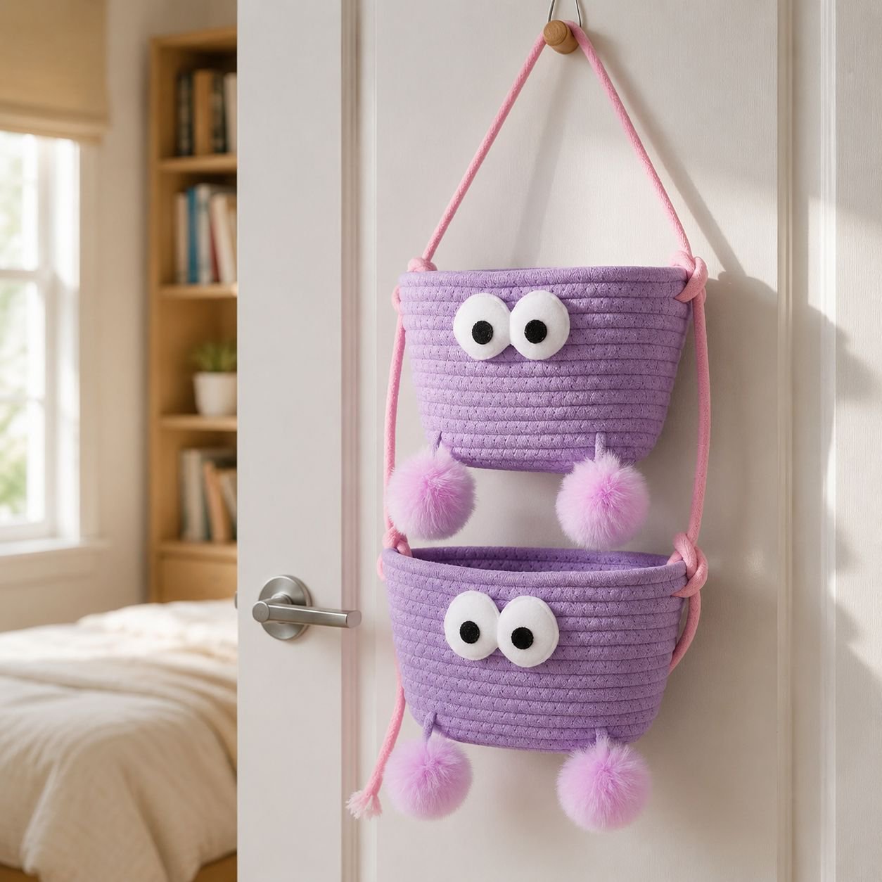 Dorm Room Wall-Mounted Storage Basket Organizer