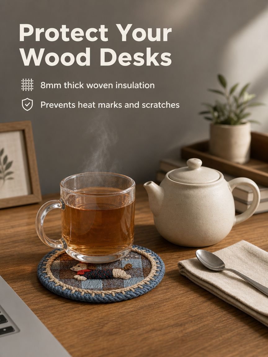 Eco-friendly 3D textured coaster in living room