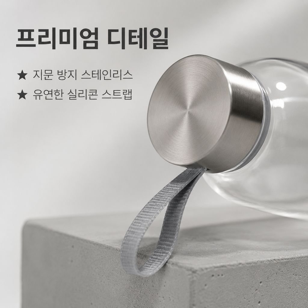 투명 스테인리스 스틸 뚜껑 유리 물컵