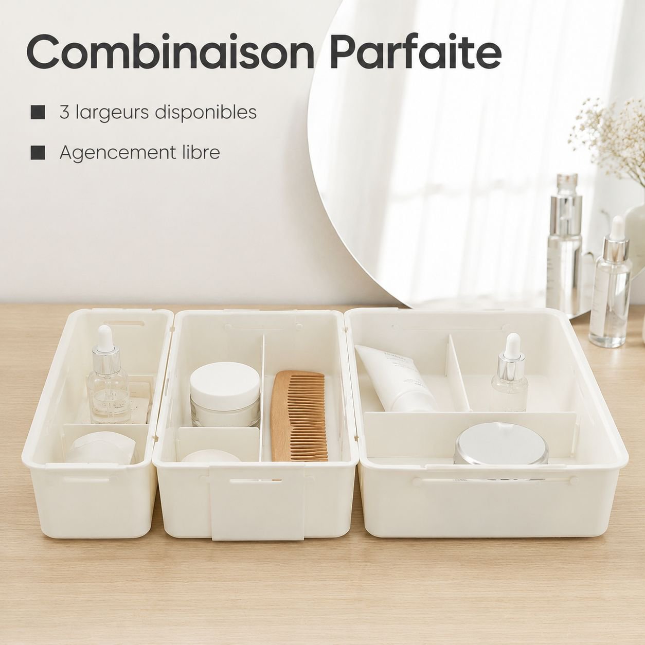 Organisateur à compartiments extensible pour tiroir