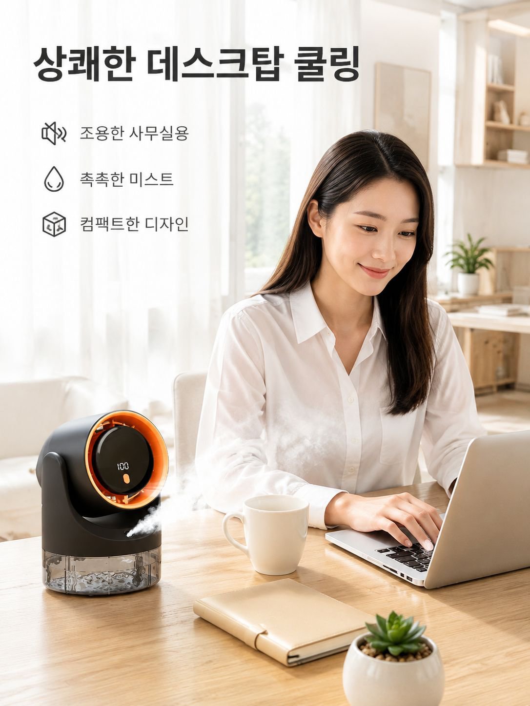 데스크탑 가습 미스트 선풍기