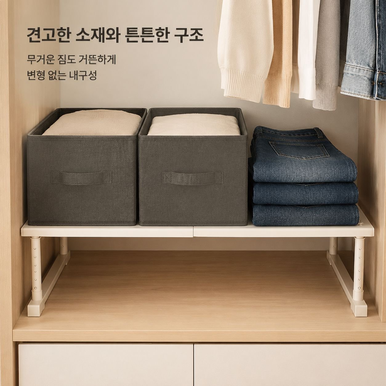 옷장용 다단 선반 확장형 수납장