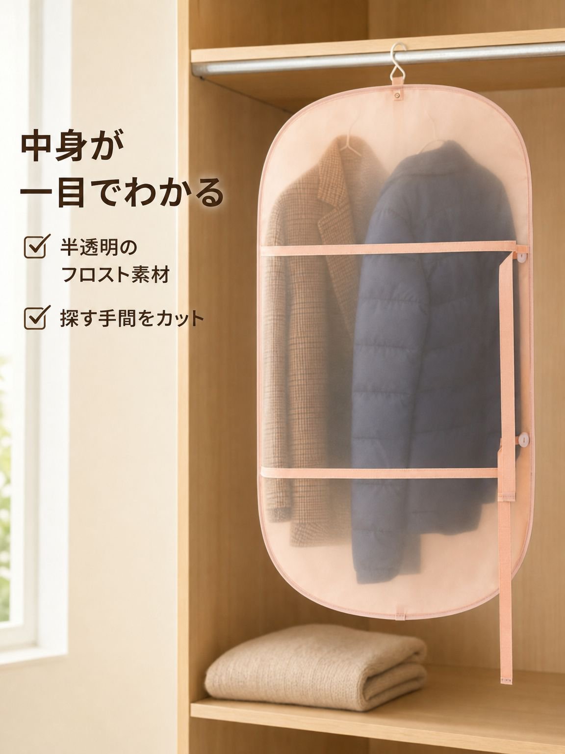 衣類収納用圧縮ダストカバー