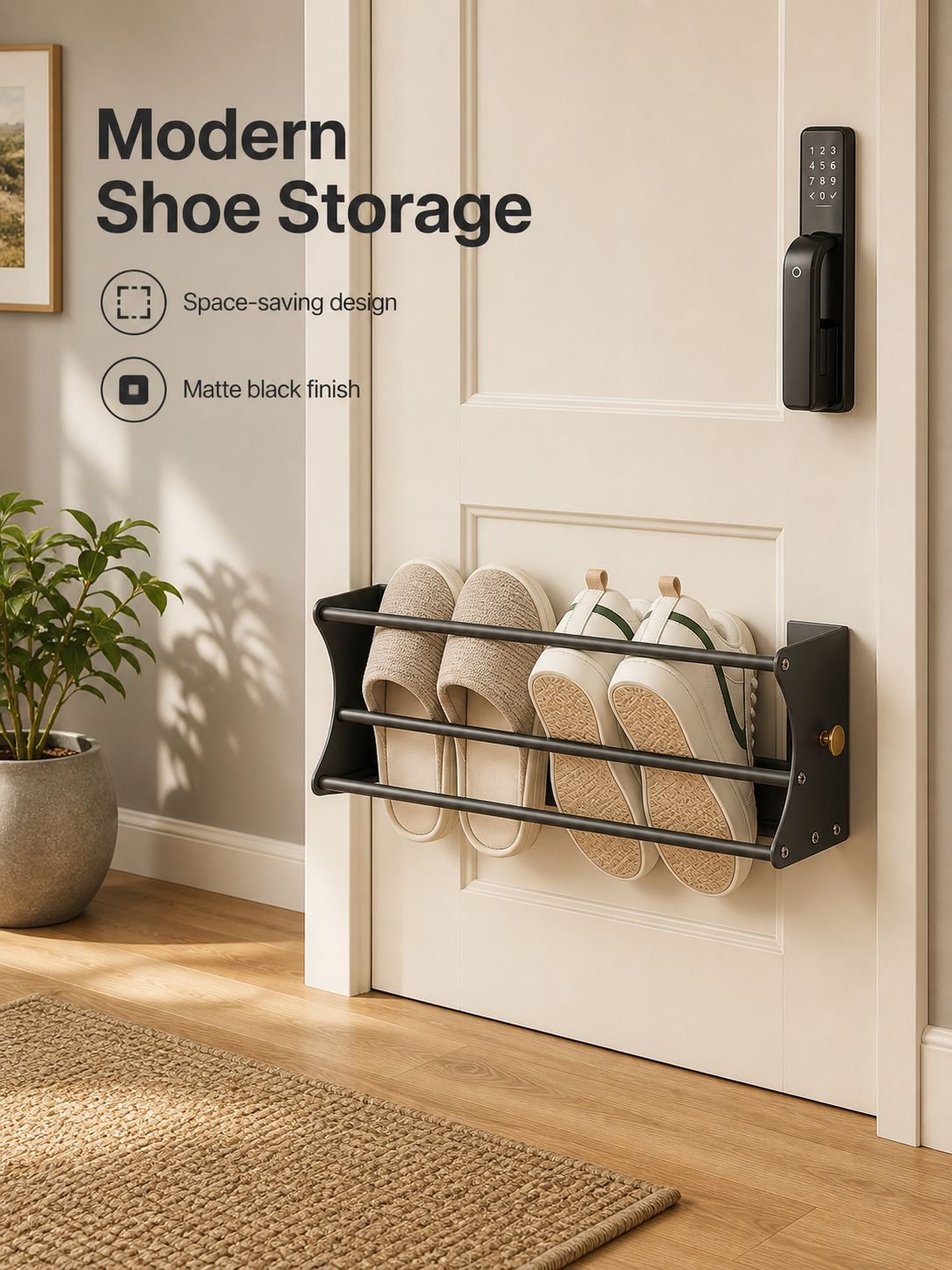 Over-the-Door No-Drill Slipper Storage Rack