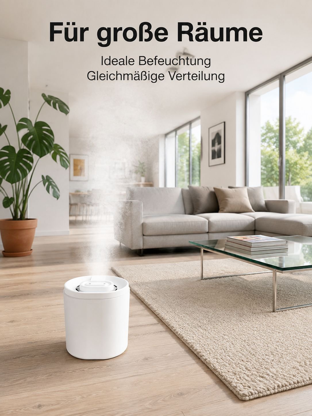 6L großer Desktop-Luftbefeuchter mit Stimmungslicht für Zuhause und Büro