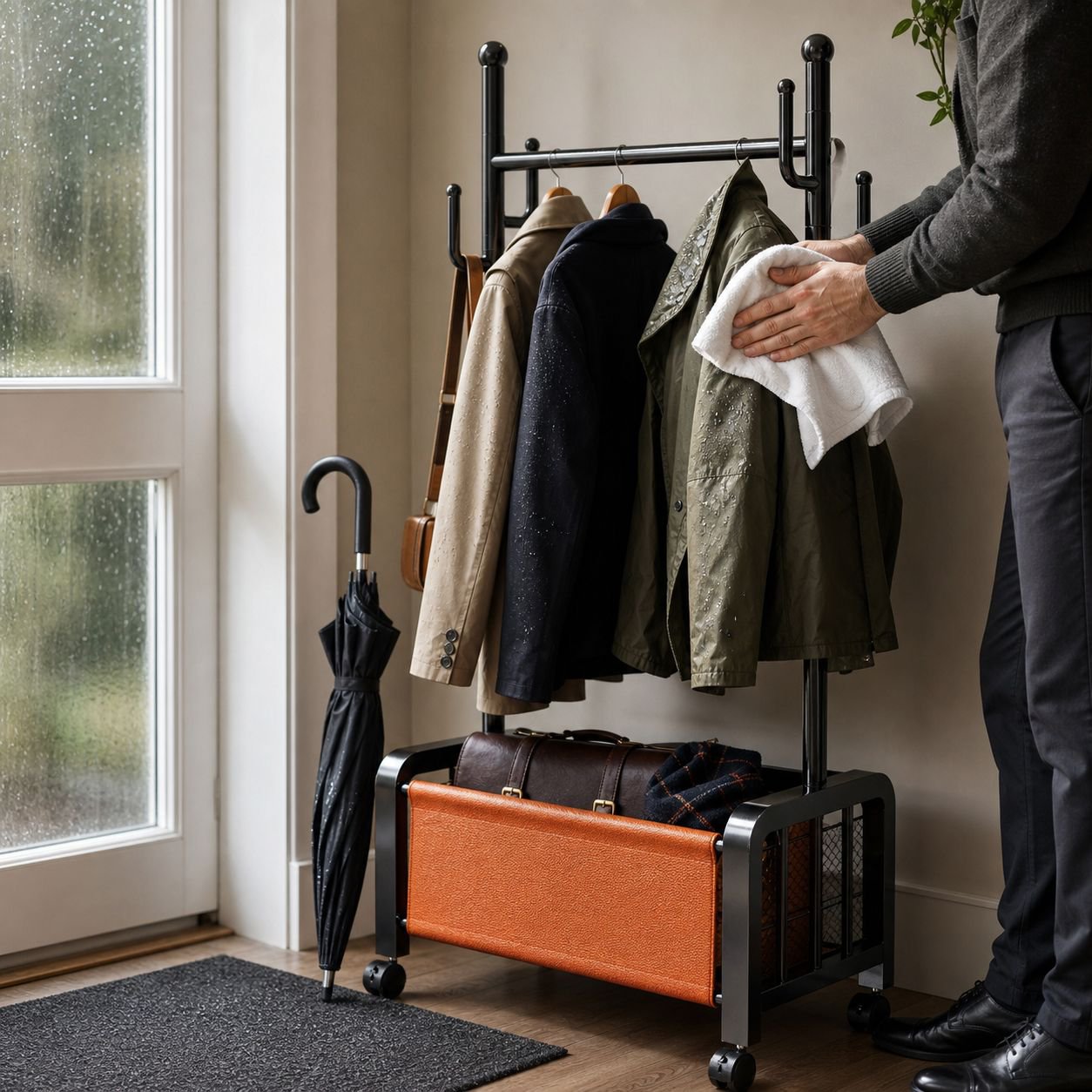 Sturdy and stylish garment rack for apartments