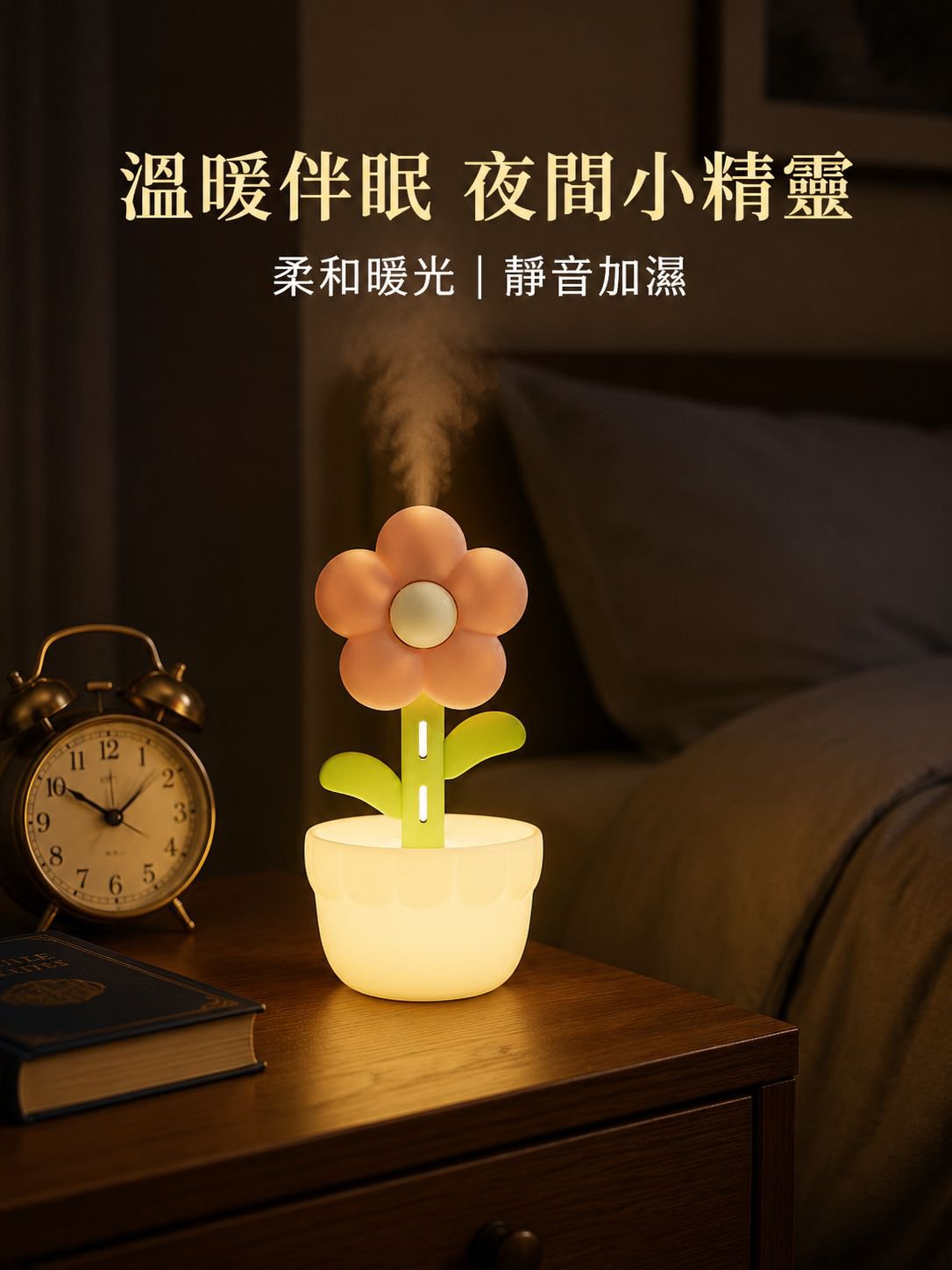 花卉裝飾夜燈加濕器