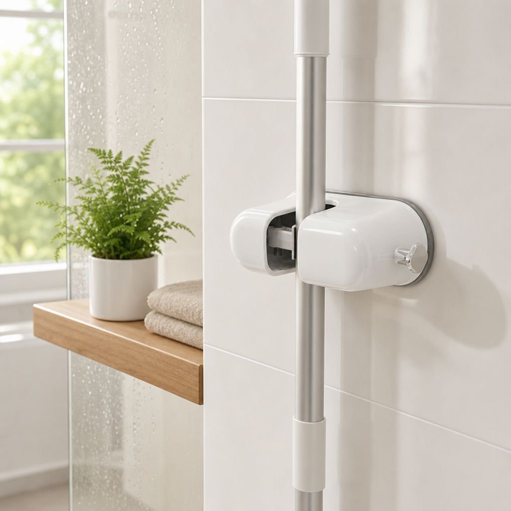 Wall-Mounted Stainless Steel Mop Clip