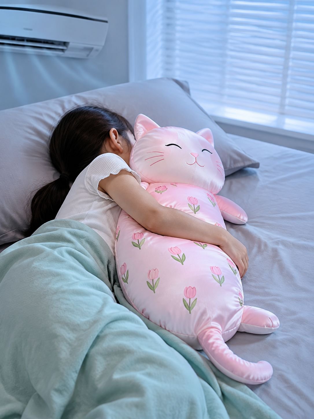 Almohada de peluche de seda helada para niñas y niños