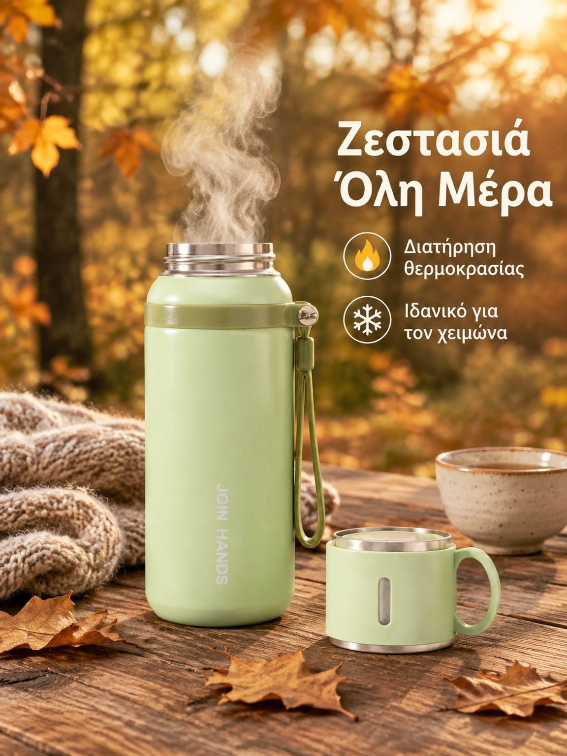 Αποσπώμενο φλιτζάνι από ατσάλι 316 με μακρά διατήρηση θερμότητας