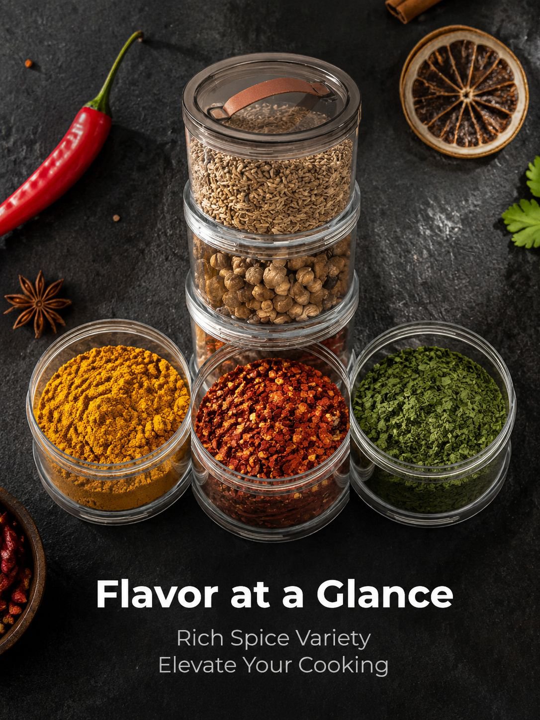 Multi-functional Kitchen Spice Box Set (Includes Various Spices)