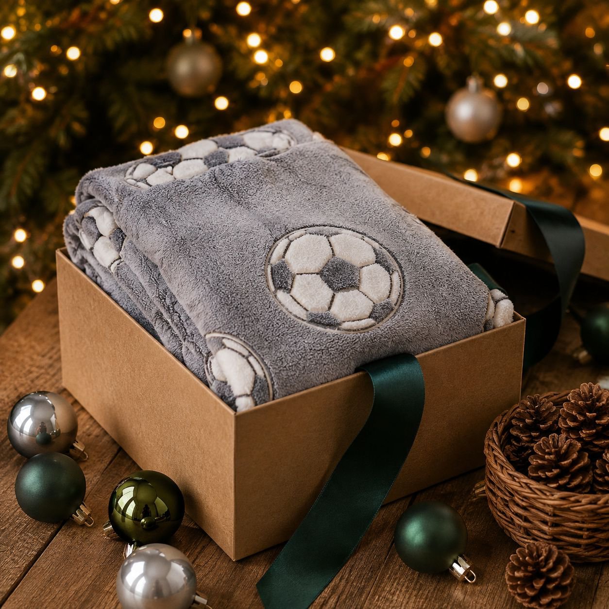 Glow-in-the-dark soccer ball blanket, suitable for home