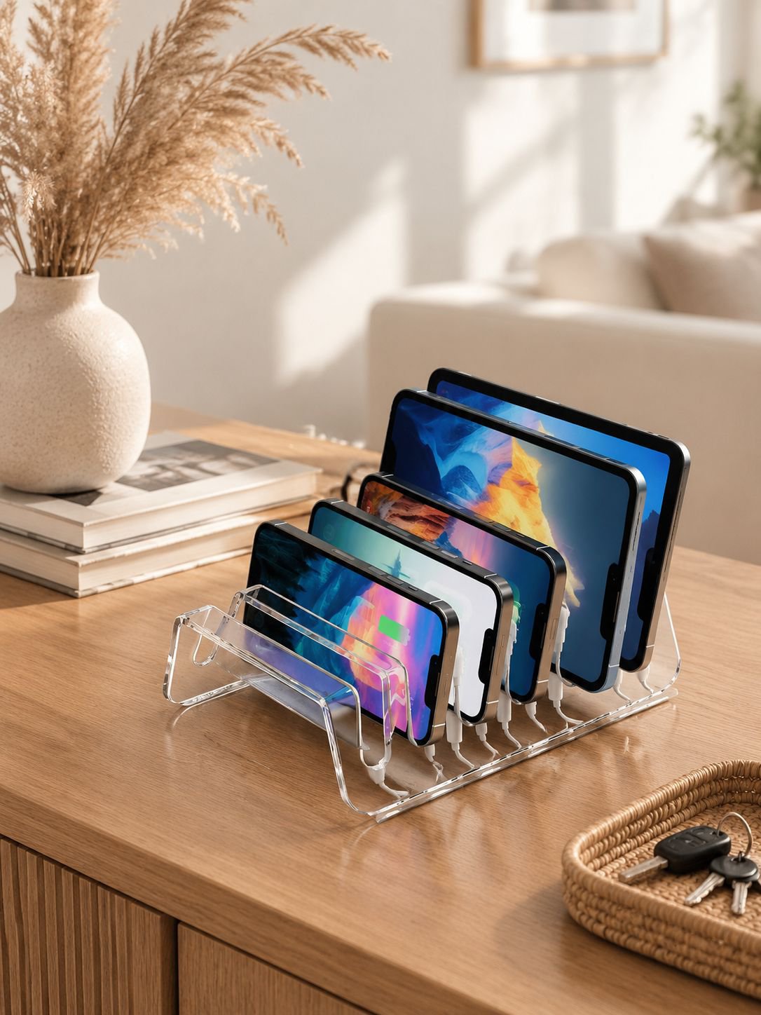 Acryl Handy Organizer mit mehreren Fächern auf Schreibtisch