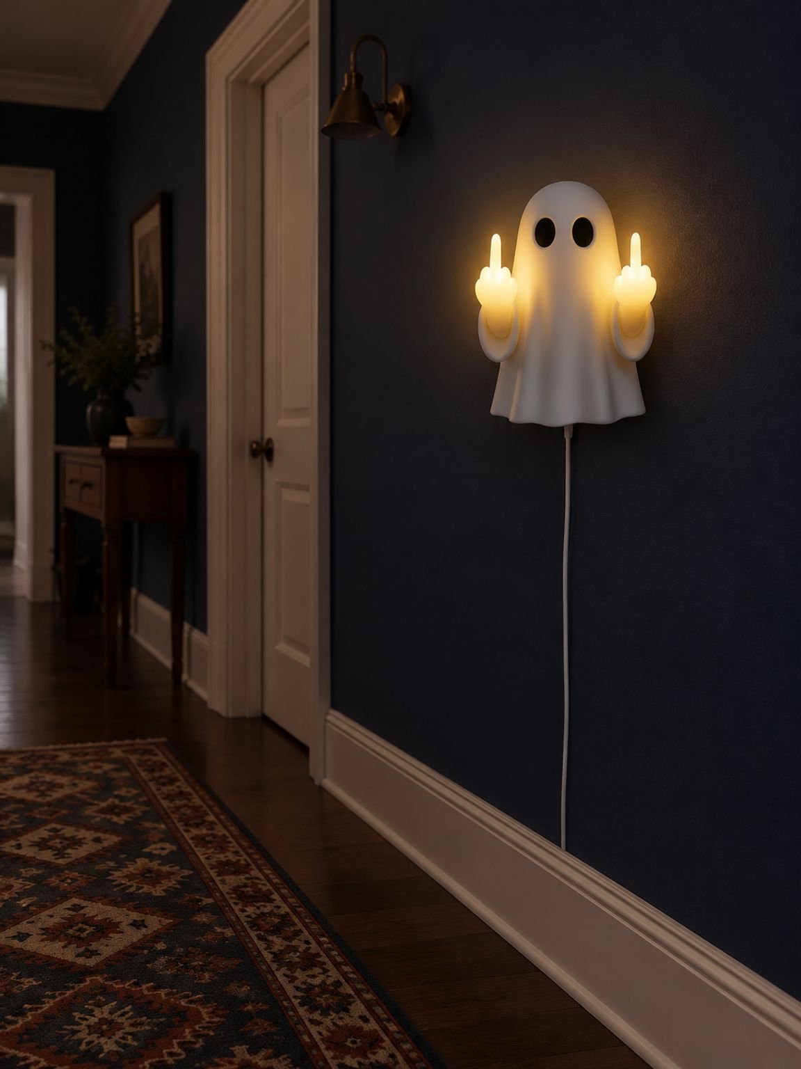 Novelty Halloween wall night light with ghost design