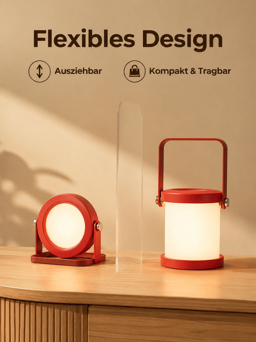 Ausziehbare Laternen-Nachtlampe, augenschonende Nachttischlampe, geeignet für den Außenbereich