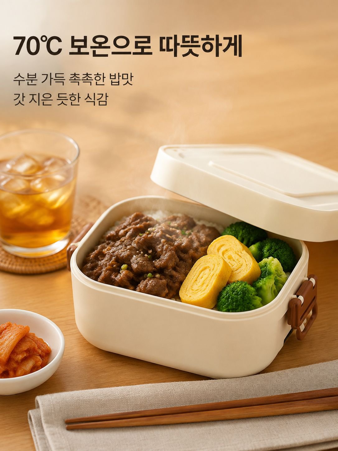 휴대용 무주수 가열 도시락