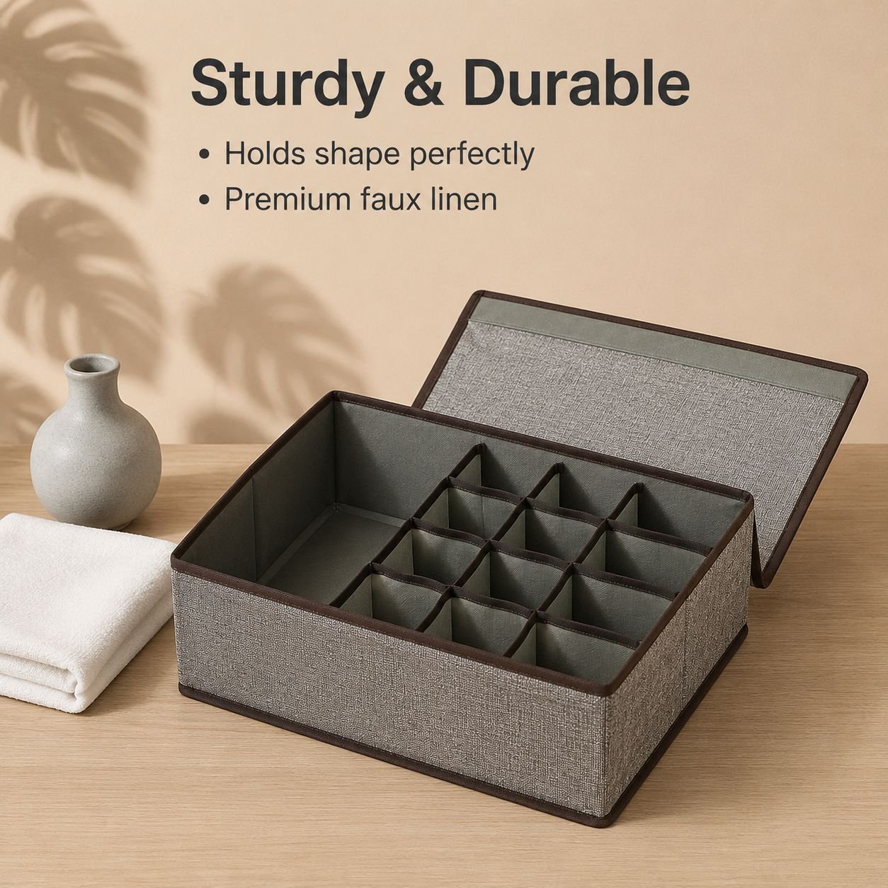 Household underwear and sock storage box with lid
