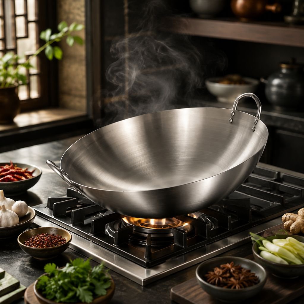 Thickened Stainless Steel Fry Pan 