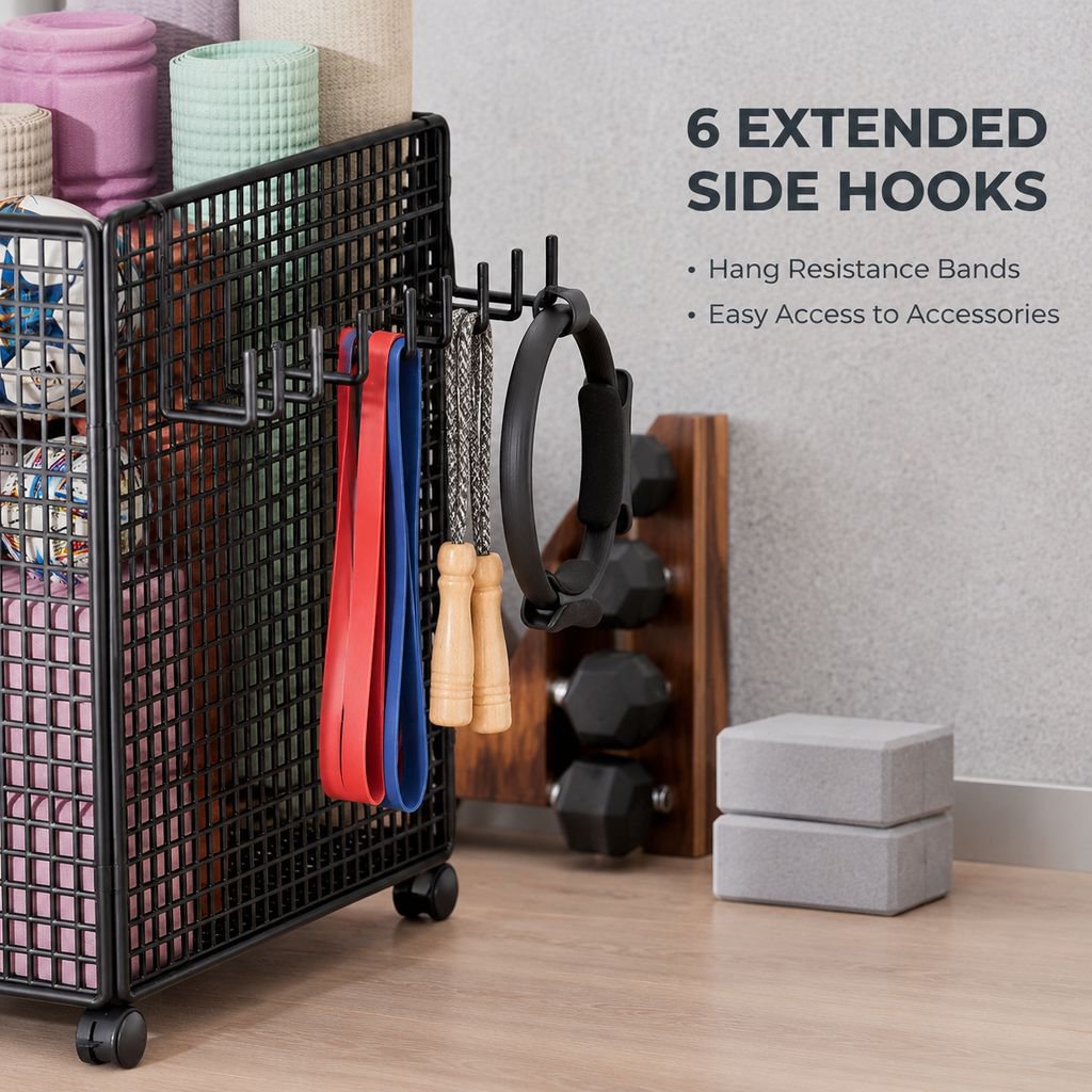Multi-functional Yoga Mat Storage Bin with Wheels