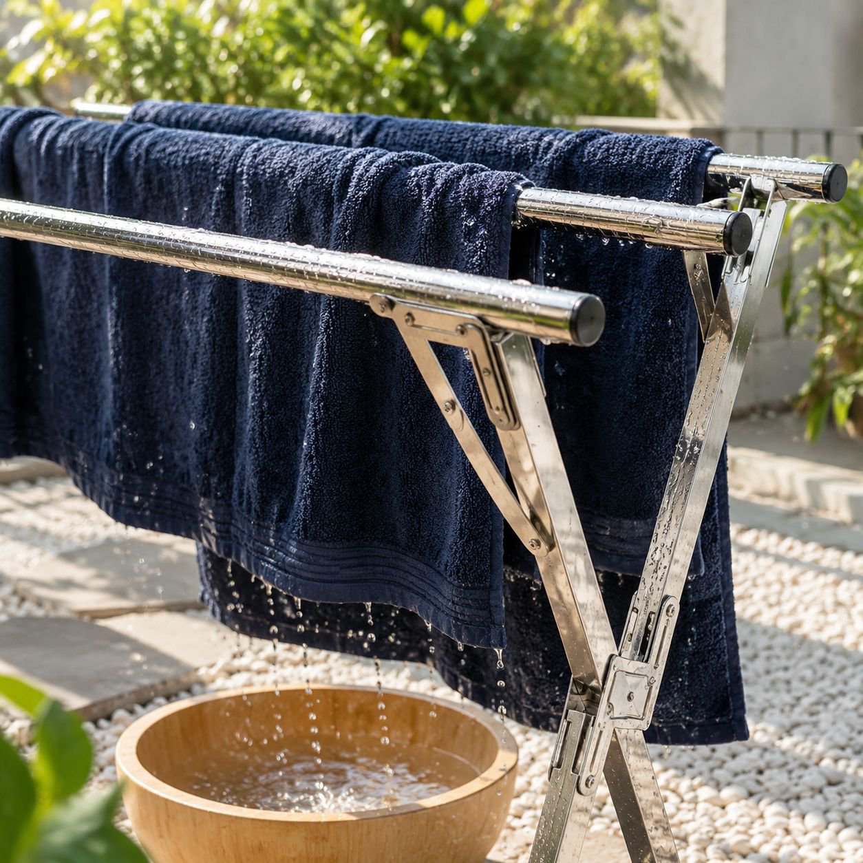 Space-saving clothes drying rack for apartments