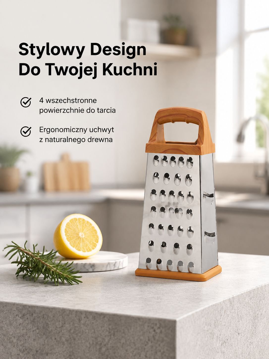 Wielozadaniowa krajalnica do warzyw z drewnianą rączką i stalą nierdzewną