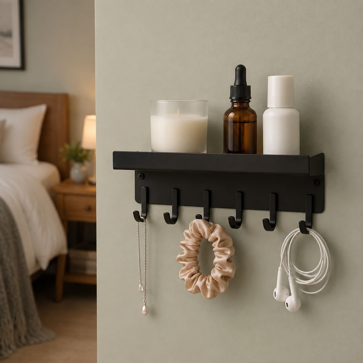 Minimalist wall hook for keys and accessories
