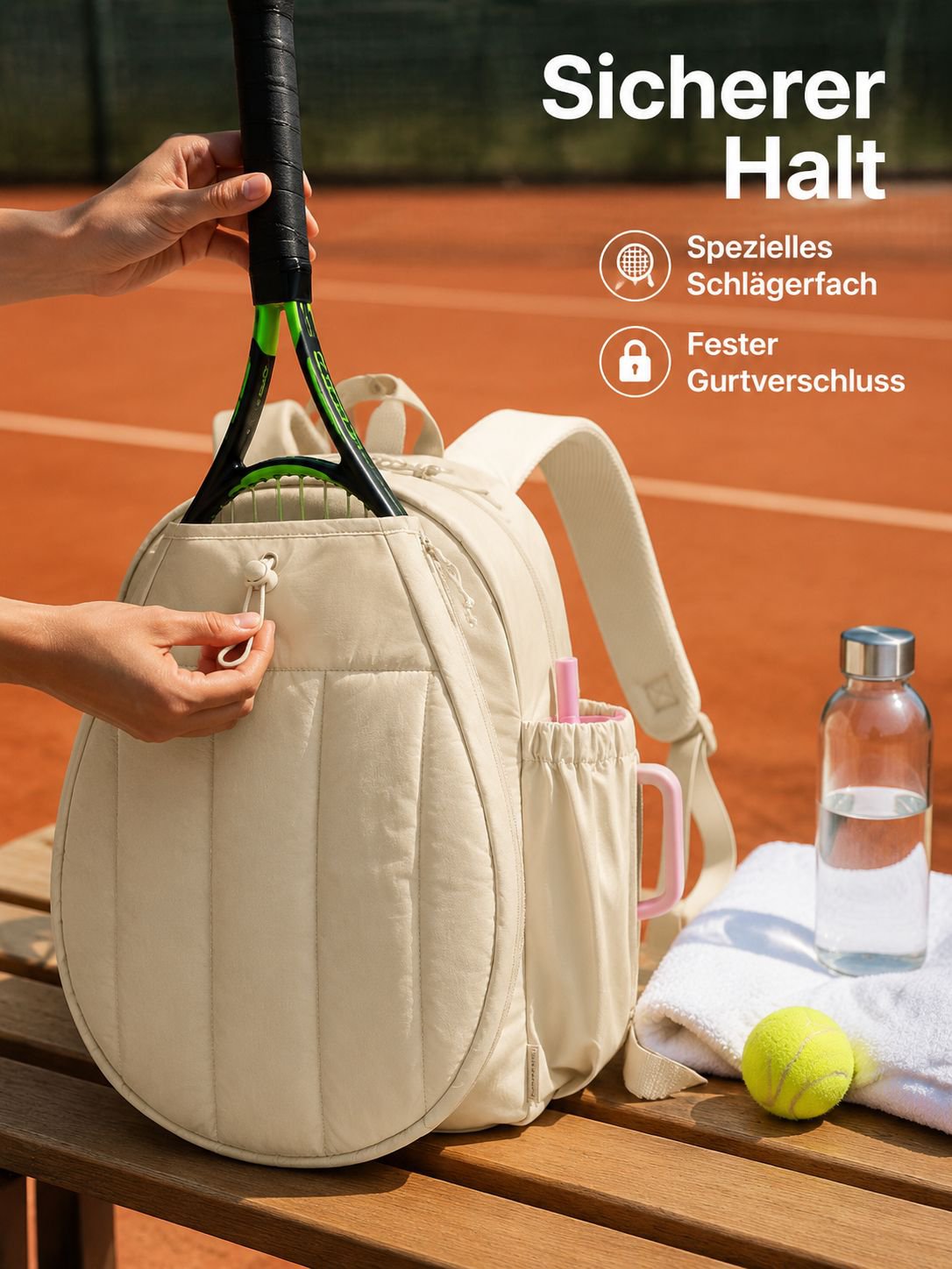 Tennis-Tote-Bag, praktische Sporttasche mit großem Fassungsvermögen