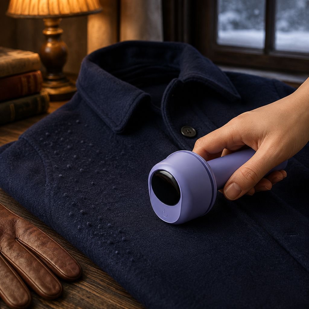 Jinzheng Pilling Remover in use on a sweater