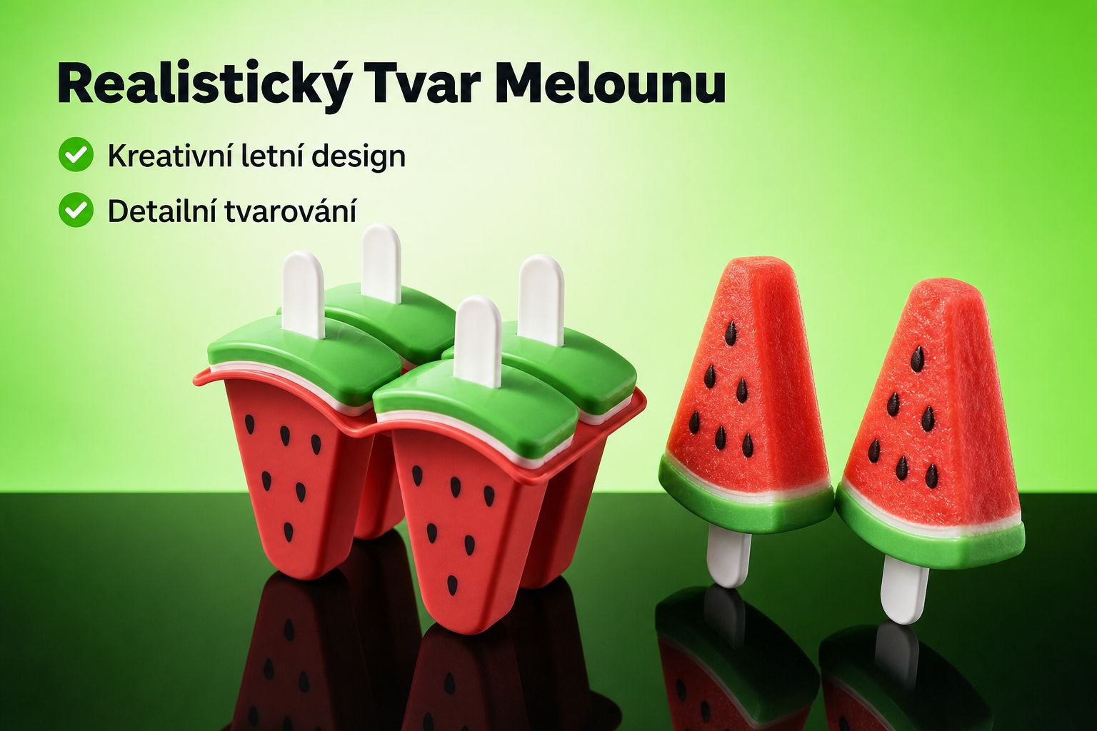 Čtyřdílná forma na nanuky s víkem, domácí použití