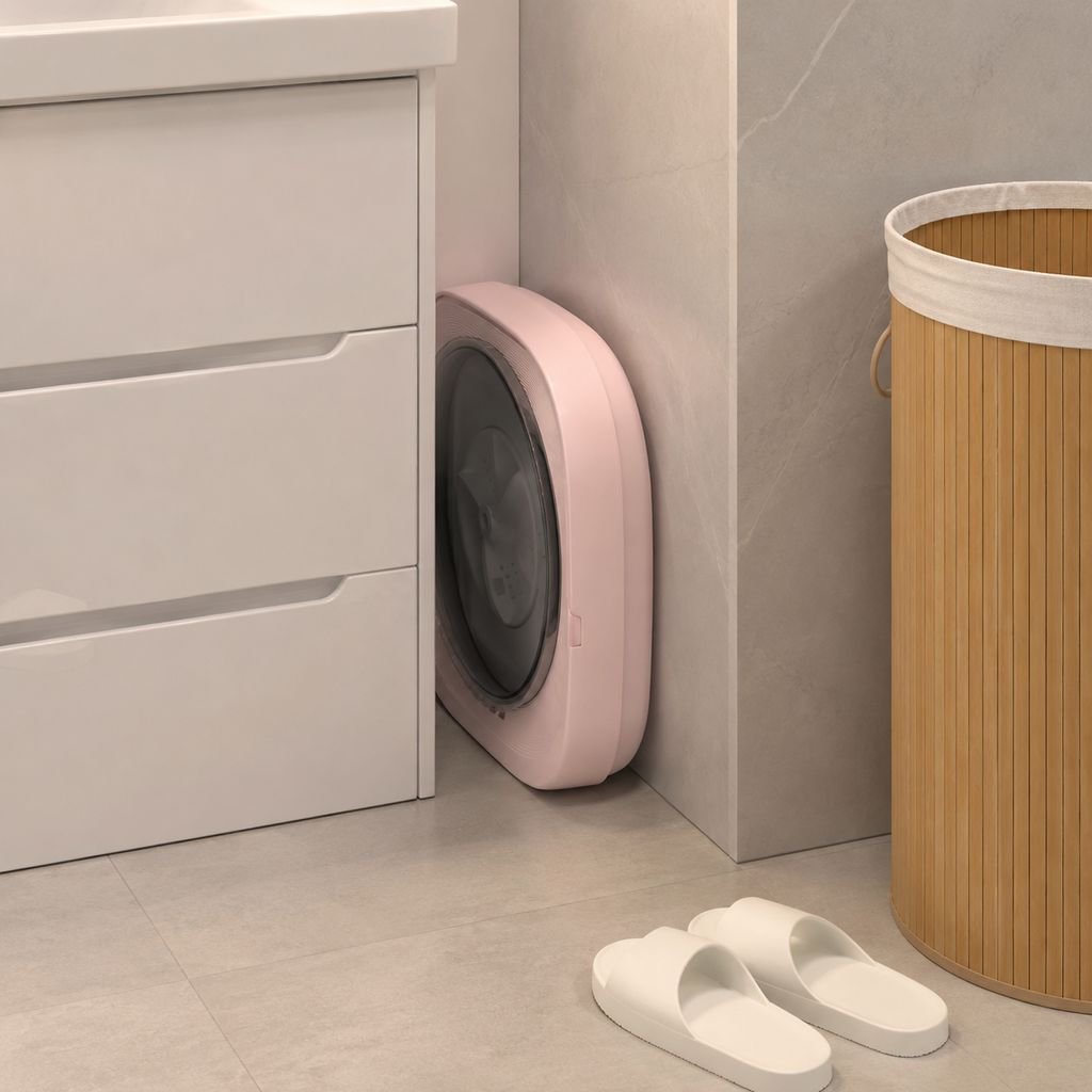 Lavadora plegable portátil con función de lavado y secado