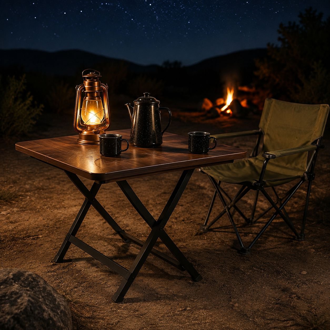 Multi-functional folding table for camping, dining, and stalls