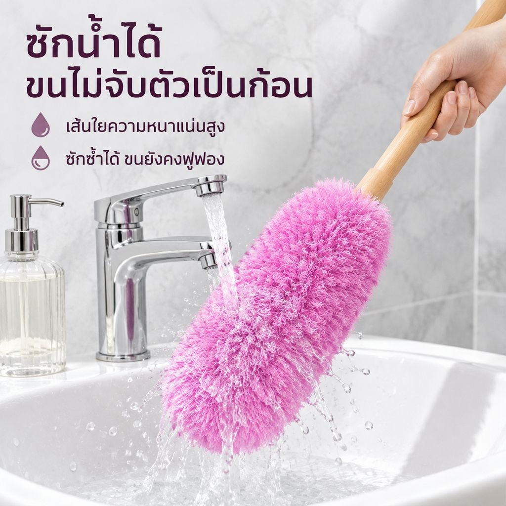 ไม้ปัดฝุ่นขนสัตว์ไฟฟ้าสถิตแบบยืดหดได้