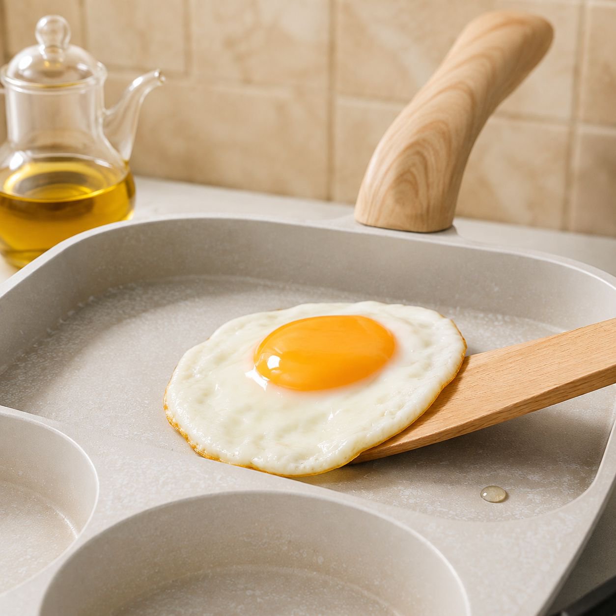 Large frying pan for frying steak, omelette and hamburger, non-stick pan, universal breakfast pan