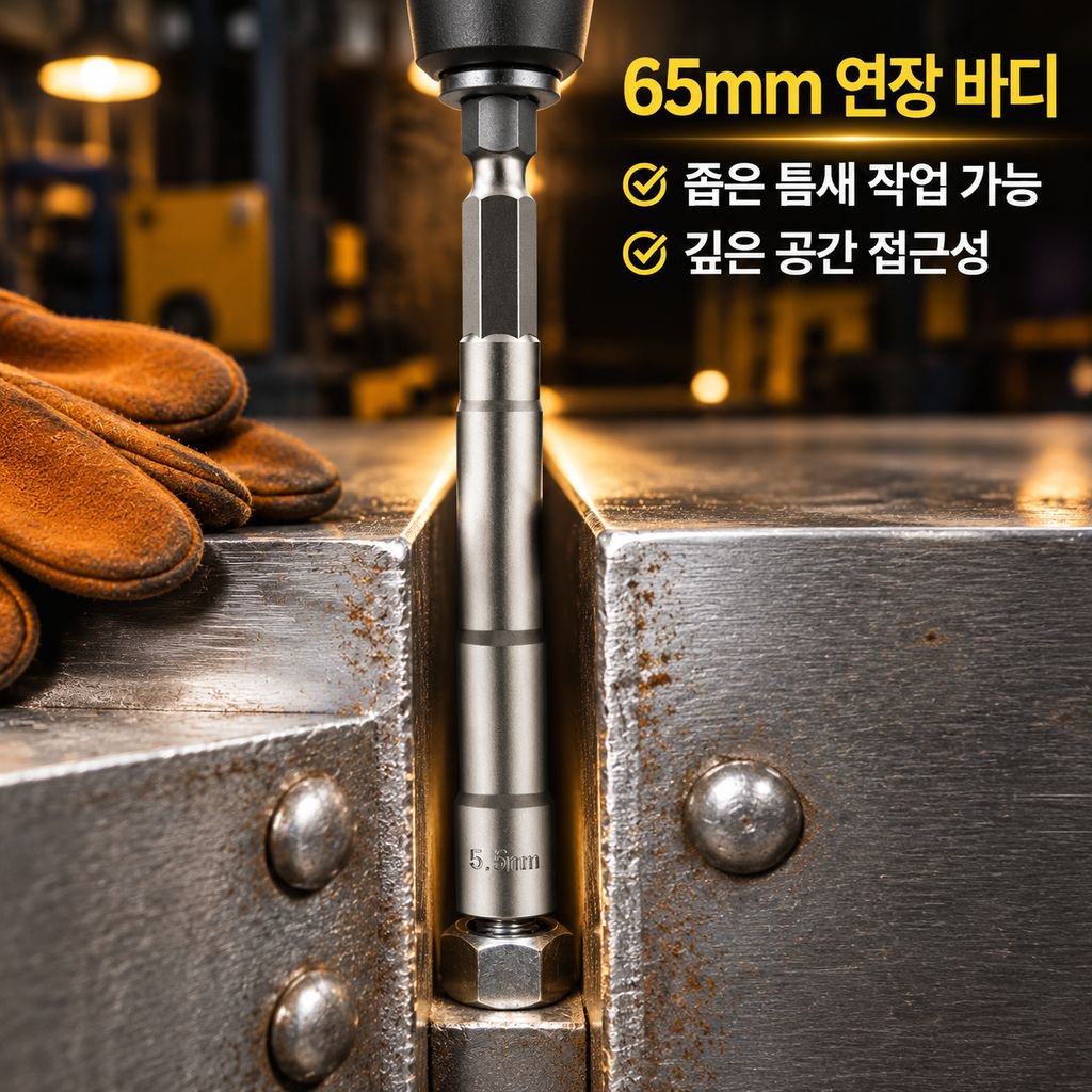 육각 자석 롱 소켓 비트 에어 전동 드라이버 너트 렌치 소켓