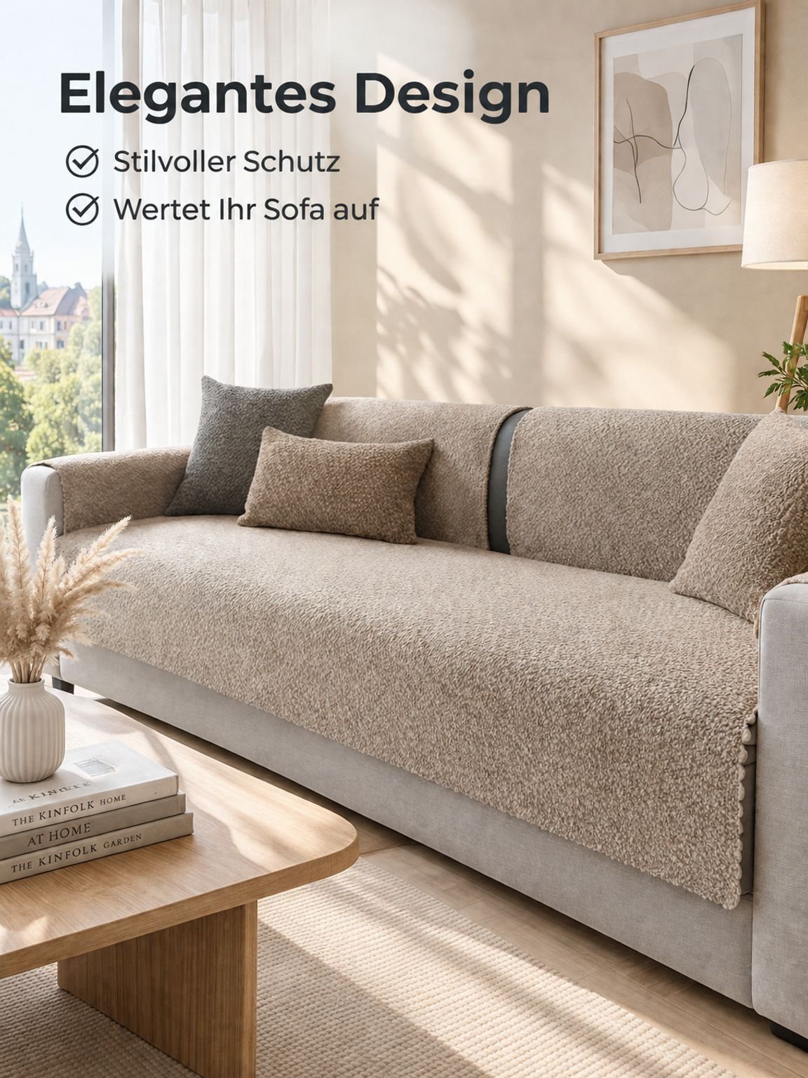 Elegante, rutschfeste Sofaauflage, ganzjährig nutzbar