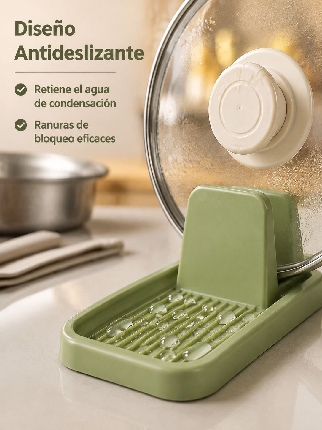 Estante para tapas de ollas de cocina