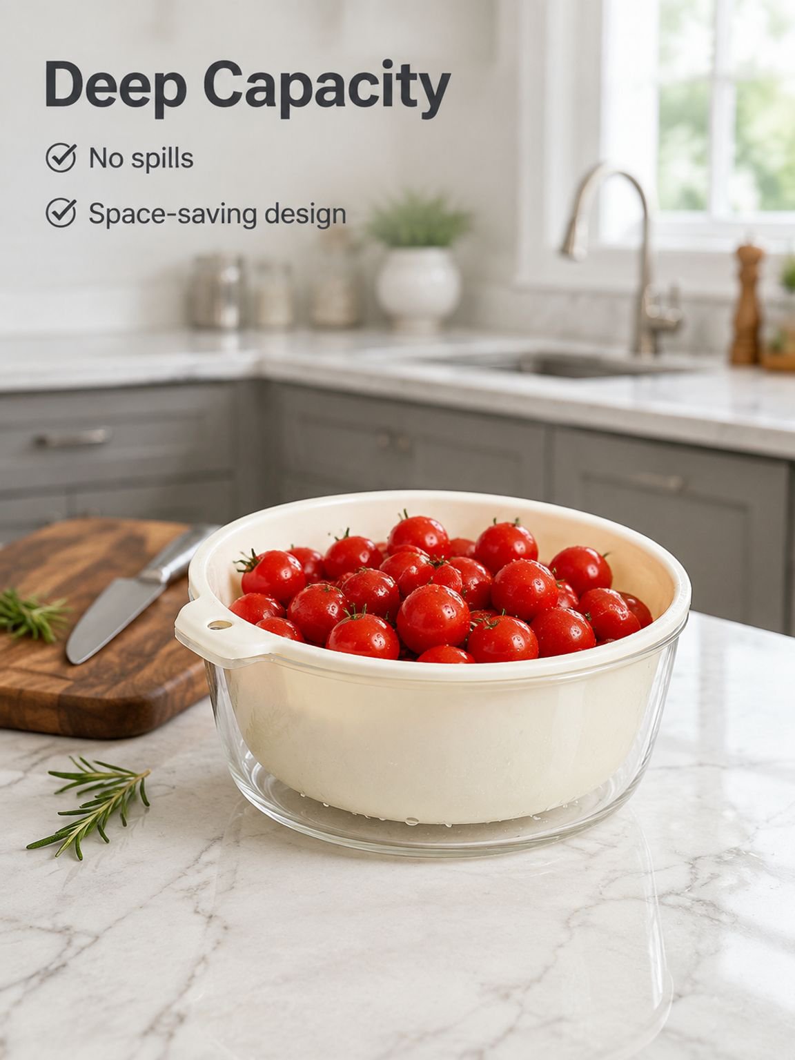 Kitchen Double-Layer Veggie Washing & Fruit Drain Basket
