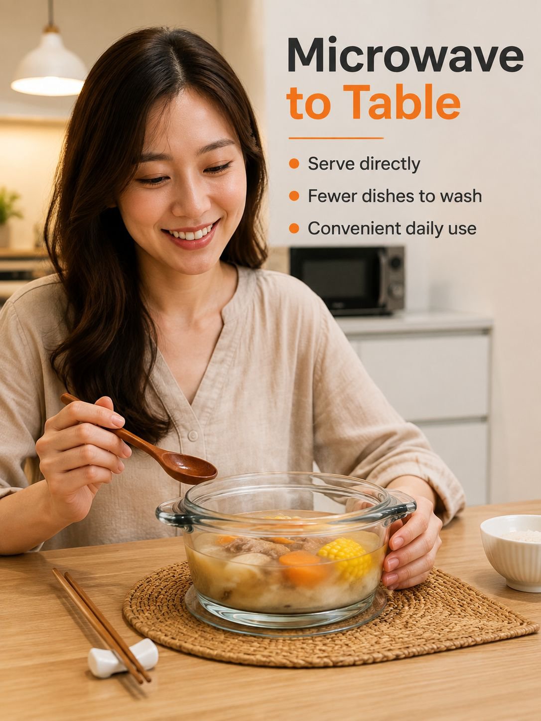 Heat-resistant glass egg bowl with lid