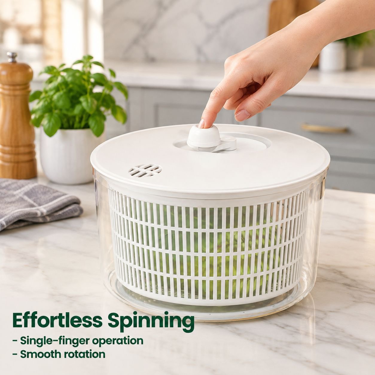 Manual Salad Spinner Vegetable Dryer Household Kitchen Fruit Washer Colander Basket