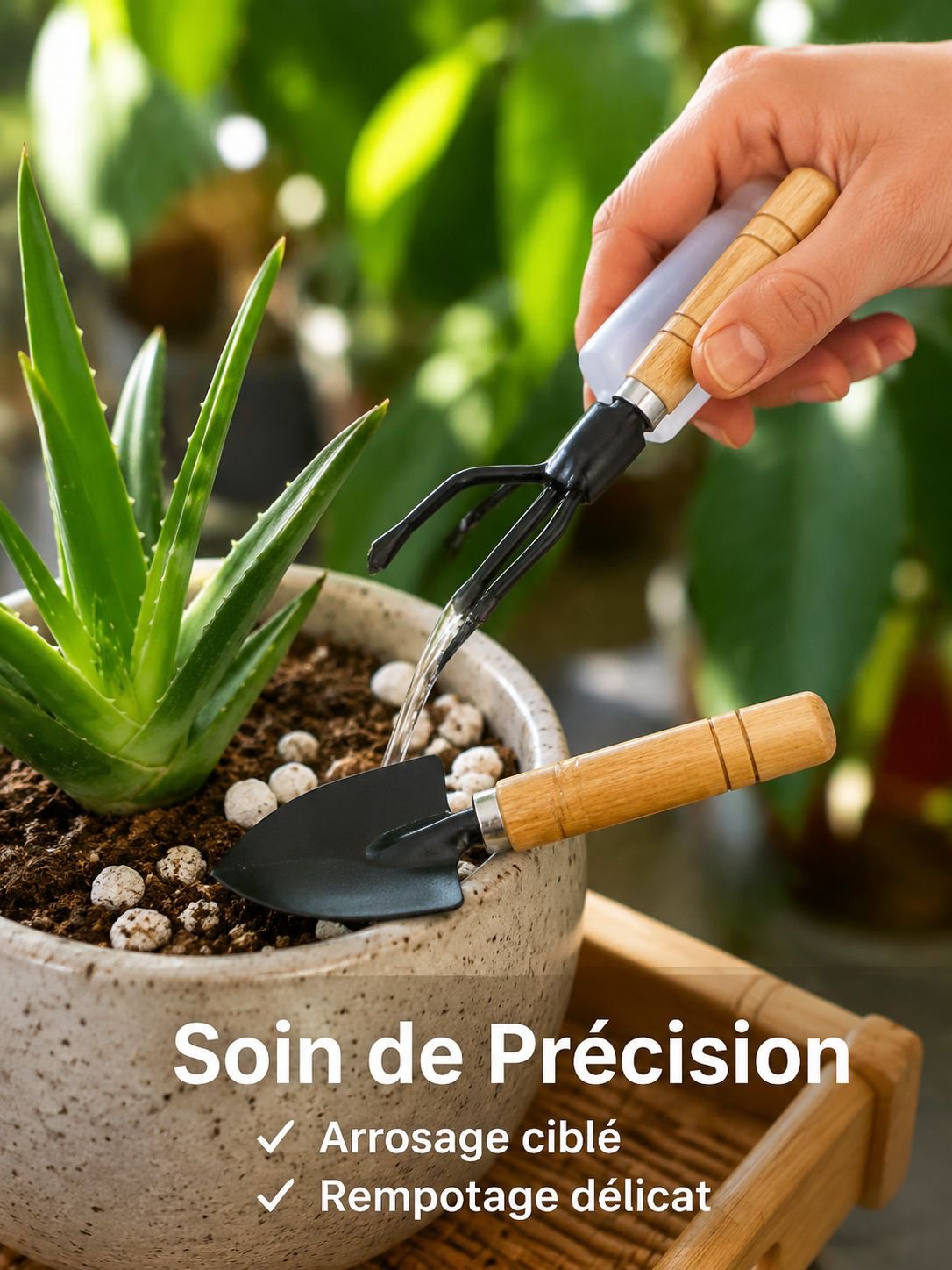 Mini ensemble d'outils de jardinage pour plantes succulentes avec petite pelle