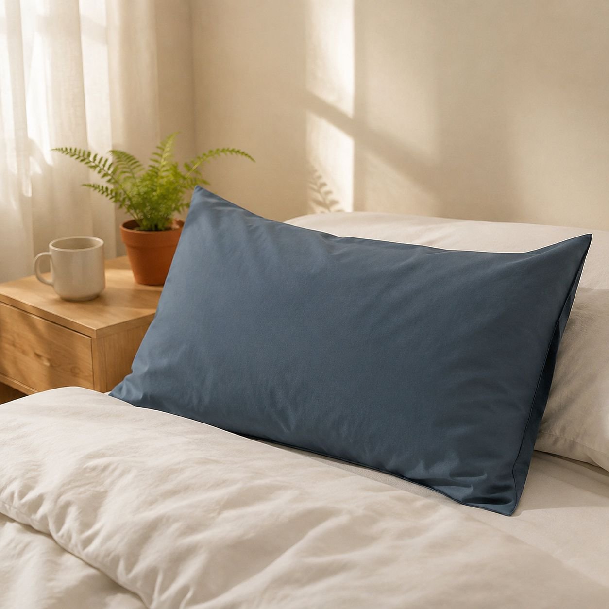 48x74 Simple Home Pillowcase, Washed Cotton, Brushed, Solid Color Pillowcase