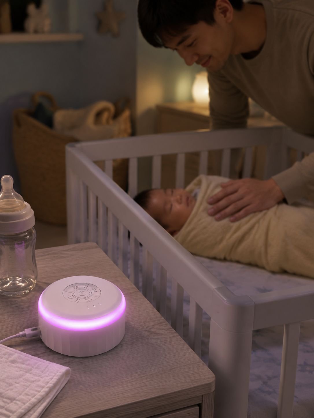 Lámpara nocturna musical inteligente para ayudar a dormir bebés