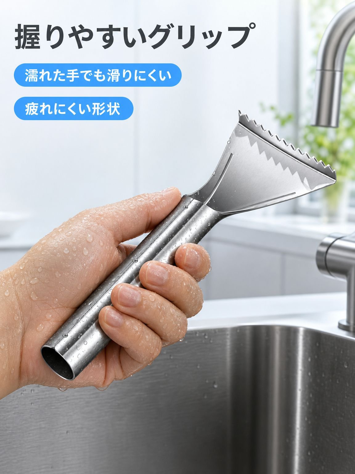 ステンレス製魚のうろこ取りツール